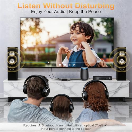 Optical Audio Splitter 1x3, Toslink Digital SPDIF Splitter 1 in 3 Out | Supports Dolby Digital DTS 5.1 & LPCM 2.0, Compatible with PS5, Xbox, TV, Sound Bar, Home Theater
