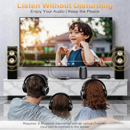 Optical Audio Splitter 1x3, Toslink Digital SPDIF Splitter 1 in 3 Out | Supports Dolby Digital DTS 5.1 & LPCM 2.0, Compatible with PS5, Xbox, TV, Sound Bar, Home Theater