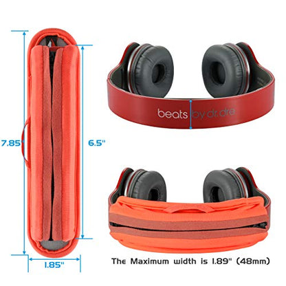 Universal Replacement Headband Cushion Pad Cover Protector Compatible with ATH M50X, QC 35i/35ii, QC25, Solo 2/Solo 3, Studio 2/3 Headphones (Orange) - color: Orange