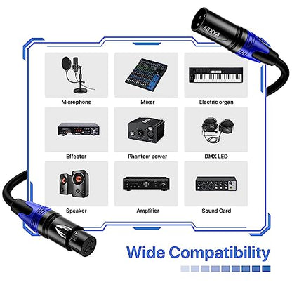 EBXYA XLR Cables, 1.5 Feet 6-Pack XLR Male to Female 3-Pin Microphone Cable - size: 1.5 Feet