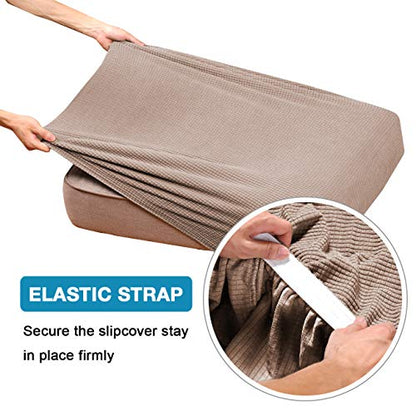 Flamingo P Super Stretch Couch Cushion Cover 1 Pack Individual Seat Slipcover with Elastic Bottom, Machine Washable Furniture Protector (1 Seat Cushion Cover, Sand) - color: Sand, size: 1 Seat Cushion Cover