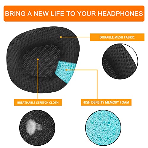 Replacement Ear Pads Cushions for Corsair Void & Corsair Void PRO RGB Wired/Wireless Gaming Headsets with Black Mesh Fabric, Memory Foam - Black - style: Full Mesh