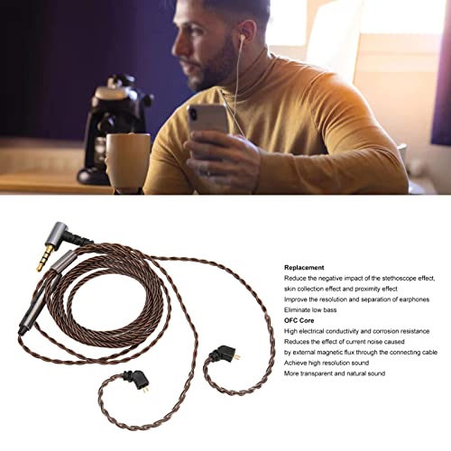 AS10 AS06 ZST ZS3 ZS4 ZS5 ZS6 Detachable Earphone Replacement Cable with Mic, 0.78mm Right Angle Plug, OFC Core Upgrade
