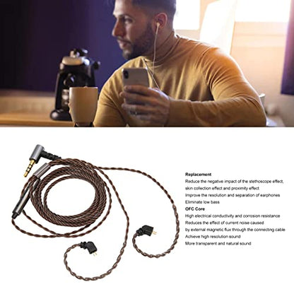 AS10 AS06 ZST ZS3 ZS4 ZS5 ZS6 Detachable Earphone Replacement Cable with Mic, 0.78mm Right Angle Plug, OFC Core Upgrade
