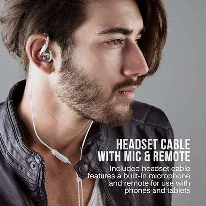 MEE audio M6 PRO 2nd Generation Universal-Fit Noise-Isolating Musicians’ in-Ear Monitors with Detachable Cables (Clear) - color: Clear, style: In-Ear Monitors