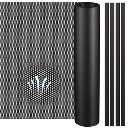 Woanger 1 Pcs 1000 x 300 mm DIY PC Case Dust Filter 1.2 mm High Airflow Hole PC Fan Mesh Filter Air Vent Covers PVC Dustproof Cover with 4 Magnetic Strip for Computer Chassis Speaker and More, Black