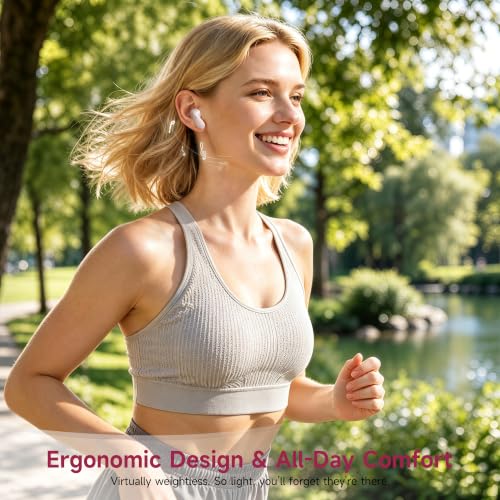 MINISO True Wireless Earbuds with Charging Case, Bluetooth 6.0 Ear Buds | In Ear Headset, HiFi Stereo, 50 H Playback Earphones with ENC Mic, Hands-Free Clear Calls for TV Smart Phone Laptop Sports - color: Pink