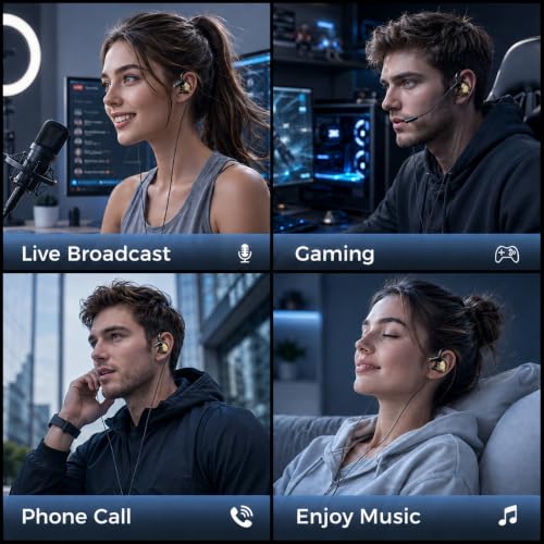 Wired Gaming Earbuds with Mic, Deep Bass Noise Isolating in-Ear Headphones, 16Ohm Low Impedance 3.5mm Jack Earphones with Volume Control, for PS5 PS4 Xbox PC Phone Online Class Streaming - color: Yellow