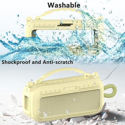 JCHPINE Silicone Cover Case for Bose SoundLink Plus Portable Speaker | Protective Soft Silicone Case with Carrying Handle and Shoulder Strap (Citrus Yellow) - color: Citrus Yellow Case