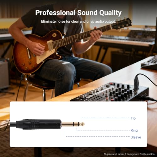 NEEWER 6.35mm 1/4 TRS to XLR Male Cable, 3 ft Quarter Inch to 3 Pin XLR Balanced Signal Interconnect Patch Cord Adapter Connector for Microphone Amplifier Mixer Powered Speaker Guitar Tuner, MS026 - size: 6.35mm（91cm）, style: XLR Male