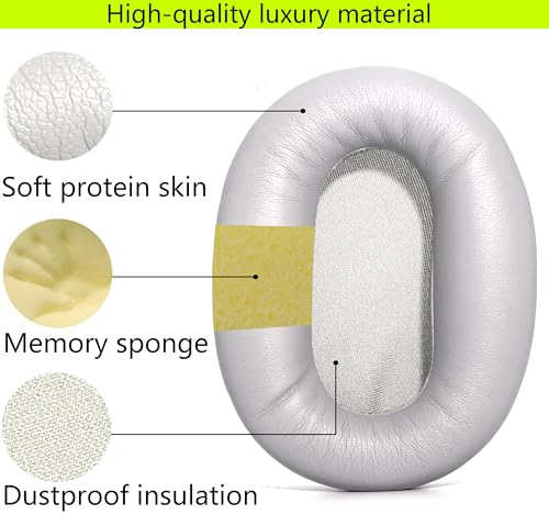 Replacement Ear Pads Compatible with Sony WH-CH700N Grey | Also suitable for Sony WH-CH710N/WH-CH720N headphones High-grade protein leather/memory foam ear pads and earmuffs - color: Grey