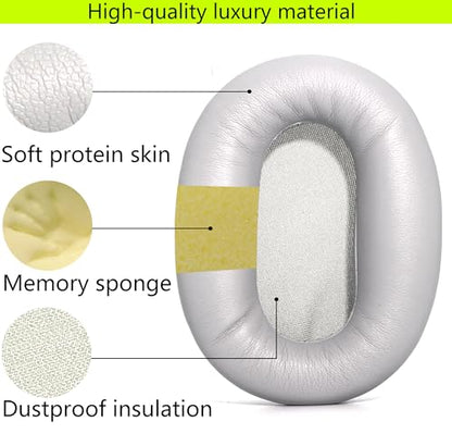 Replacement Ear Pads Compatible with Sony WH-CH700N Grey | Also suitable for Sony WH-CH710N/WH-CH720N headphones High-grade protein leather/memory foam ear pads and earmuffs - color: Grey
