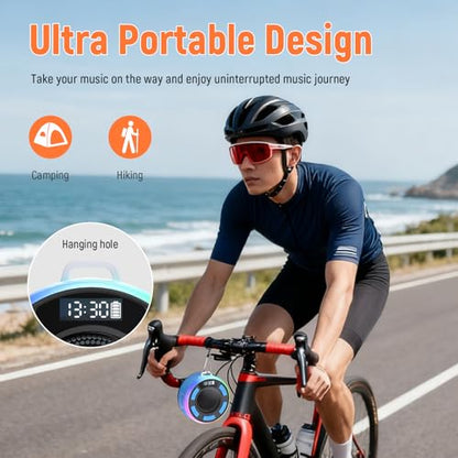 Waterproof Shower Speaker, Bluetooth 5.3 Bathroom Speaker with HD Sound & Strong Suction Cup, Bluetooth Speaker Built-in Mic for Calls, 1100mAh Portable Wireless Speaker for Pool, Beach, Boat, Blue - color: Sea Blue