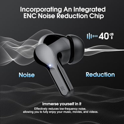 Wireless Earbuds, Bluetooth 5.4 Headphones HiFi Stereo, Bluetooth Earbuds | With ENC Noise Cancelling Mic, IP7 Waterproof in Ear Earphones,48H, LED Display Ear buds for Pad Phones Workout Sports, Black - color: A-Black