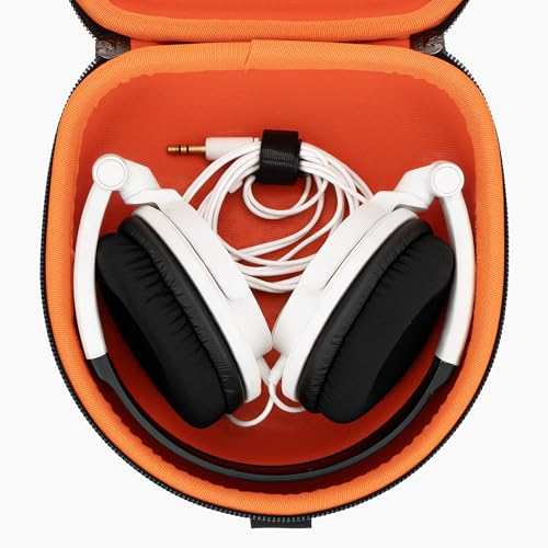 Geekria Shield Headphones Case for Foldable On-Ear Headsets, Replacement Protective Hard Shell Travel Carrying Bag, Compatible with Audio-Technica SJ55, SJ5, AKG K450 and More (Dark Grey)