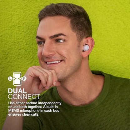 JLab, Go Air Pop, True Wireless Earbuds, Bluetooth 5.1, Dual Connect, IPX4, EQ3 Sound Settings, Lilac | In-Ear Headphones, Bluetooth, Wireless Earbuds, Earbuds with Microphone, USB Charging Box, Dual Connect, EQ3 Sound - color: Lilac