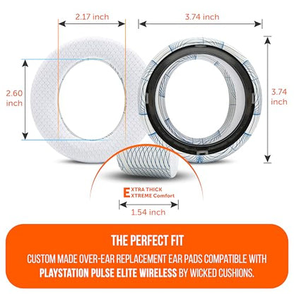 WC Freeze Pulse Elite - Cooling Gel Earpads for PS5 Pulse Elite | Made by Wicked Cushions | Thicker Cushion & Wider Opening | Ivory Tide - color: Ivory Tide