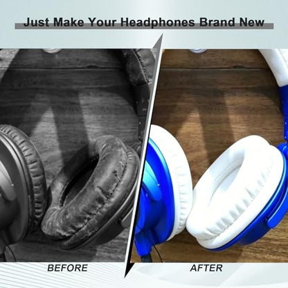 Replacement Ear Pads for Audio Technica ATH M50X M50XBT M50RD M40X M30X M20X MSR7 SX1 Monitor Headphones, Headset Ear Cushions, Headset Earpads, Ear Cups Cover (White) - color: White