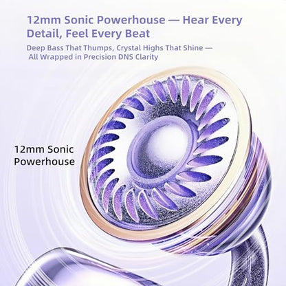 M97 Clip On Earbuds Wireless Bluetooth 6.0, Open Ear Headphones with 50H Battery 10-Min Quick Charge, Featherlight C-Shaped Hook, Secure Fit for Running/Gym, IPX5 Waterproof, Deep Bass(purple) - color: Purple