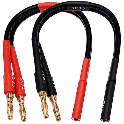 CNCESS CESS-141 Banana Plug Cable Splitter 1-in 2-Out, 2 Pack