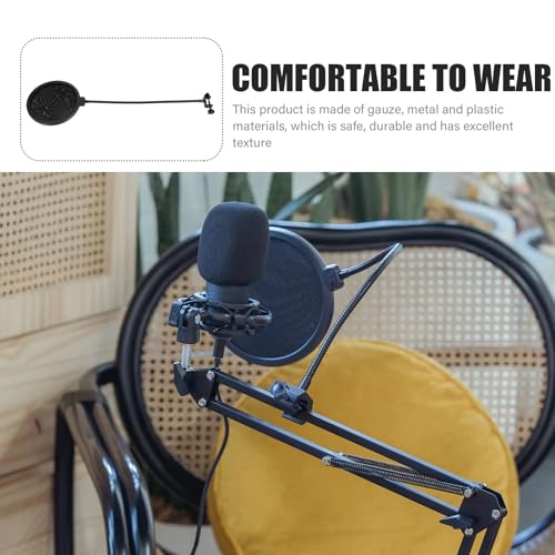 Black round Microphone Sound Filter Shield Clip Design