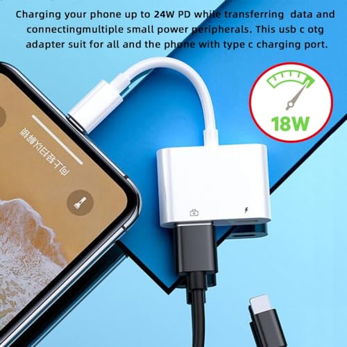 CY Type C USB-C to Standard Type-A USB3.0 Female with PD Power Charge Adapter Compatible with MAC Laptop Tablet Phone - style: USB+PD