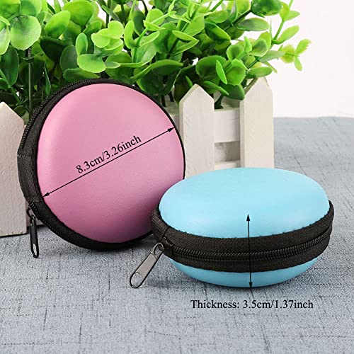 AKOAK 6 Pcs Portable Round Earphone Storage Box USB Data Cable Hard Disk Zipper Bag Storage Bag