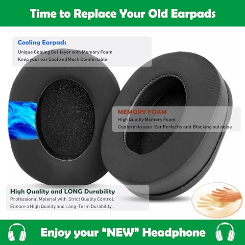 Cooling Gel Replacement Earpads Cushions Compatible with Razer BlackShark V2/BlackShark V2 Pro/BlackShark V2 X Gaming Headset Ear Pads with Cooling Gel Layer