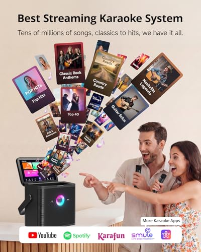 Ikarao Karaoke Machine for Adults, with Lyrics Display Screen, 32GB Karaoke Tablet, 2 Wireless Microphones, Karaoke Speaker with Autotune EQ, Connect TV, Portable Karaoke System for Home Outdoor Party