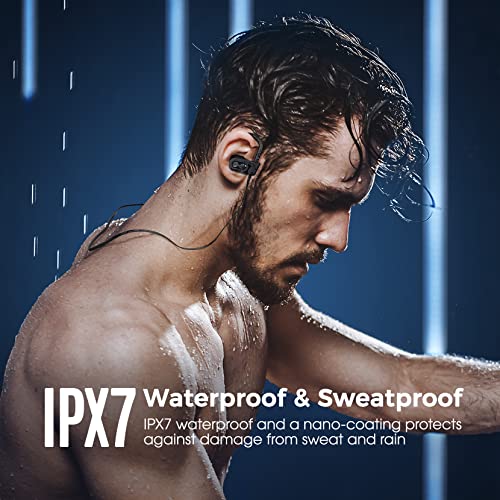 Sport Bluetooth Headphones with Microphone, 16H Deep Bass Running Headphones Wireless, IPX7 Waterproof Wireless Earbuds with Ear Hooks, CVC 6.0 Noise Cancelling Earbuds for Calls, 2-Pack | Bluetooth Earbuds in-Ear with Earhooks, IPX7 Waterproof Sports Ear