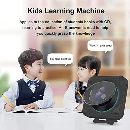 MICOCIOUS Portable CD Player with Bluetooth Desktop CD Player for Home CD Music Players withTimer,Built-in Dual Speakers with LED Display Home Audio Boombox FM Radio (Black) - color: Black