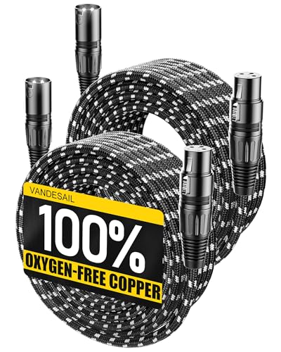 XLR Cables 40ft 2 Pack, Nylon Braided XLR Microphone Cable - size: 40 FT