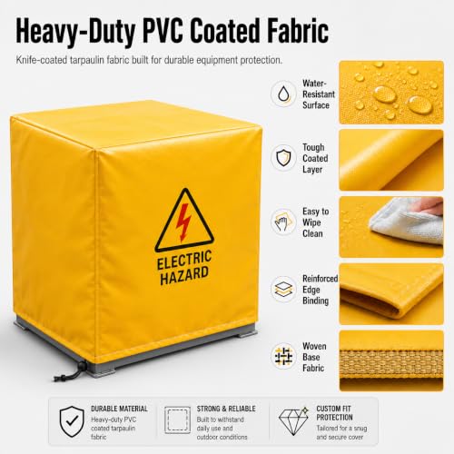 Corevibe Custom Size Dust Cover, PVC Coated Cover for Equipment Tools | Heavy-duty PVC coated fabric, custom fit design, reinforced edges, easy-clean surface for equipment protection.