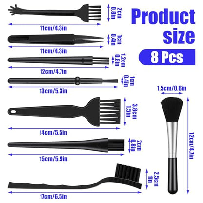 8 Pcs Mini Keyboard Cleaning Brushes Kit, Anti Static Electronic Dust Cleaning Brushes with PP Handle and Nylon Bristles, Keyboards Cleanings Brush for Computer Keyboard and Small Spaces