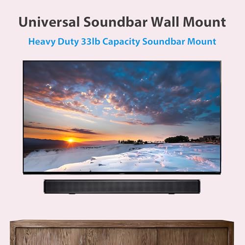 TERDEWE Soundbar Wall Mount Bracket - Works with All Soundbars Including Samsung, Vizio, LG, & More - Depth Adjustable for Dolby Atmos Soundbars，Soundbar Mount Shelf