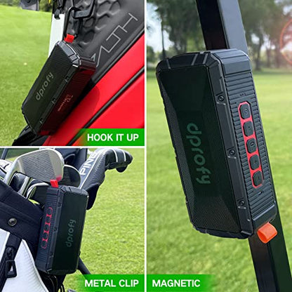Pro Portable Magnetic Bluetooth Speaker - Wireless Waterproof IPX6/Shockproof - 3rd Gen Magnetic Speaker for Golf Cart - 24 Hr Playtime - TWS & SD Card Function + Case - style: TWS & SD Card Function + Case