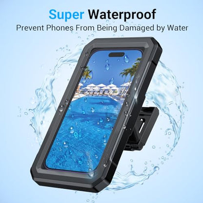 Coolpow Shower Phone Holder Waterproof【480°Rotatable】Retractable Adjustable Shower Phone Case Shower Stall Accessories for Bathroom Wall Phone Mount Stand Water Proof Anti Fog Case for 4-7"Cellphones - color: Black
