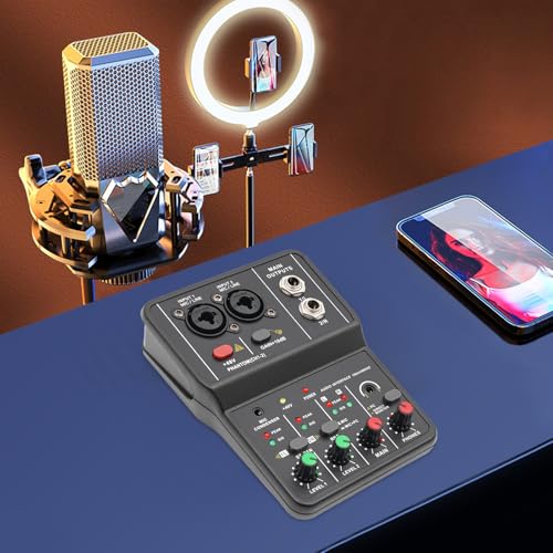 2 Channel Audio Mixer Bluetooth USB Sound Board Professional Mixer Audio Console Desk Dj Equipment Digital Mixer Sound Recording Studio Equipment for Professional Beginners