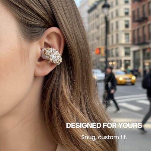 Clip on Earbuds Open Ear Accessories for Bose Ultra Open Earbuds - - color: Oval Diamond (Gold)