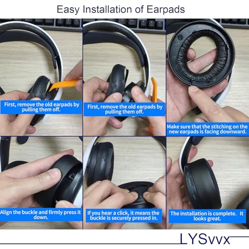 PS5 Ear Pads - Replacement Cooling Gel Earpads for Sony PlayStation 5 Pulse 3D PS5 Headphones Black