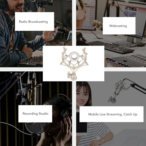 Microphone Shock Mount, Universal Mic Holder Stand for TLM103, for TLM193, for TLM127, for TLM170, for MK4, 25mm ABS Anti Vibration Mic Holder