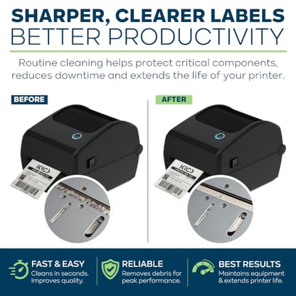 KIC> KICTeam - Label Printer Cleaning Wipes (100 Wipes) - NSF Certified - Presaturated with PrintMint | NSF Certified, For Cleaning Printer Printhead, Platen Rollers & Cutter, Saturated with Fast-Acting Formula - K2-WST100PM