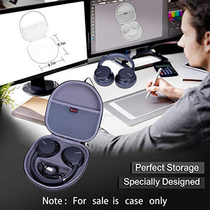 XANAD Hard Case for Sony WH-CH720N/WH-CH520N/WH-CH710N/WH-CH510 Wireless Bluetooth Noise Canceling Over The Ear Headphones - Storage Protective Travel Carrying Bag(Grey) - color: Gray