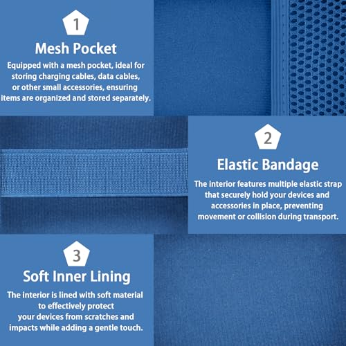 for JBL Go 5/4/3 Ultra Portable Speaker Hard Travel Case, Blue | Protective Storage Bag with Mesh Pocket & Hand Strap, Shockproof EVA Carrying Box, Soft Lining - color: Blue Case
