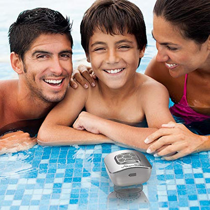 Shower Speaker Bluetooth Waterproof with Suction Cup - 10 Hours Playtime/Built-in Mic (Silver)