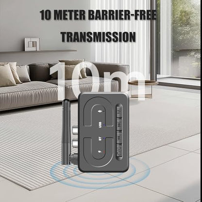 T89 Bluetooth Receiver for Home Stereo, RCA & 3.5mm AUX Out Put, USB Wireless Audio Adapter for Stereo Receiver&Amplifier, Low Latency HiFi Music Streaming