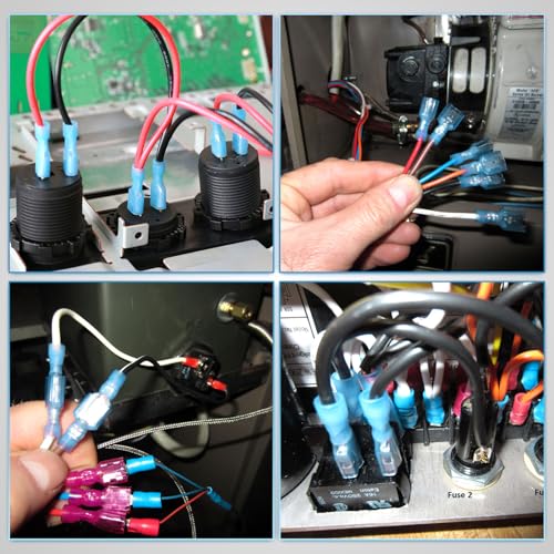 Nilight 400PCS Nylon Quick Disconnect Male and Female Spade Terminals | Electrical Insulated Solderless Wire Connector for 22-18AWG 16-14AWG 12-10AWG Wires for Automotive Wiring Projects - color: 400PCS Spade Terminal