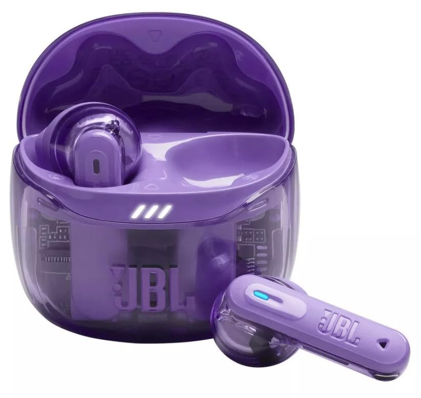 JBL Tune Flex 2 - True Wireless Noise Cancelling Earbuds Spatial Sound and Smart Ambient Technology, 6 mics for Perfect Calls, IP54 Dust & Water Resistant (Ghost Mauve) (Renewed)