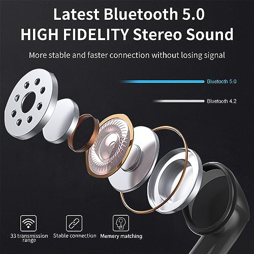 AWEI T35 Gaming Earbuds with Microphone,Wireless Bluetooth High Sensitivity Headphones with Game/Music Mode Breath Lights and 45 ms Ultra Low Latency(White)