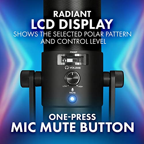 M-Audio Uber Mic | Professional USB Microphone With Switchable Polar Patterns and Integrated Headphone Output, black